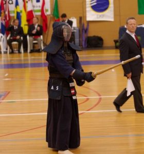 A practitioner wearing a Kendo Gi