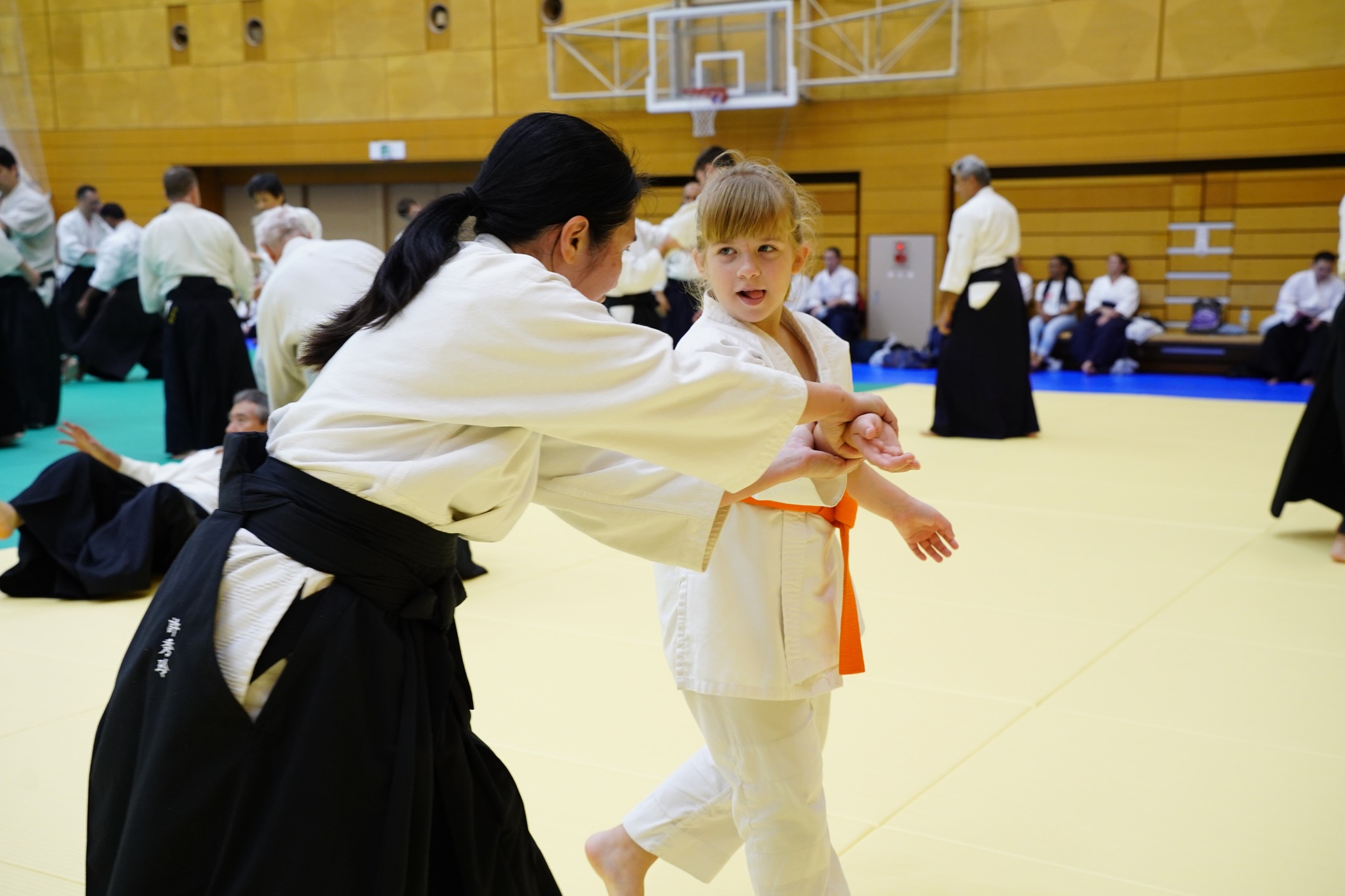 Kids practicing akido