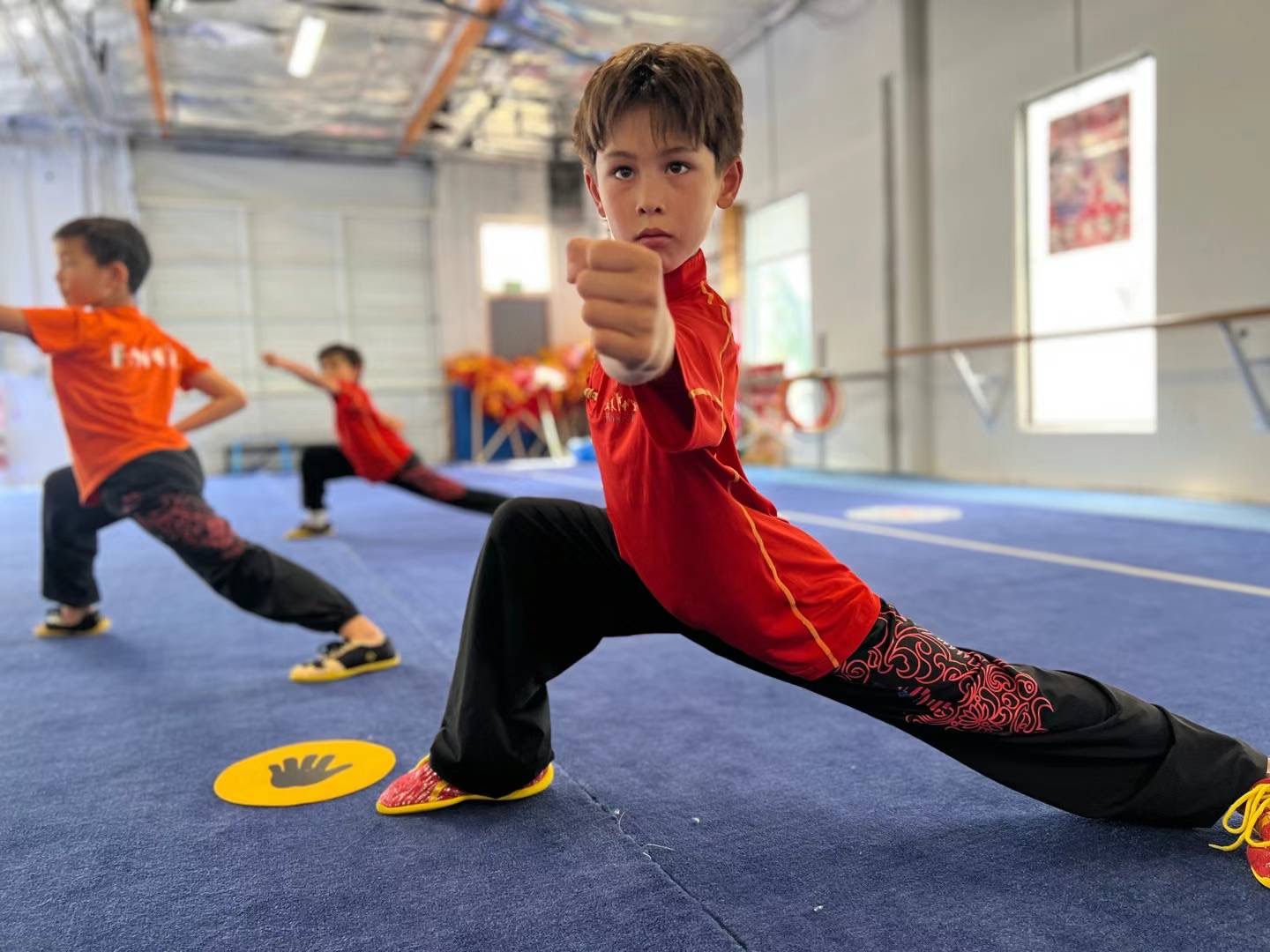 kids practicing Kung Fu